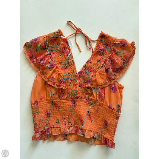Blouse Short Sleeve By Jessica Simpson In Orange, Size: L