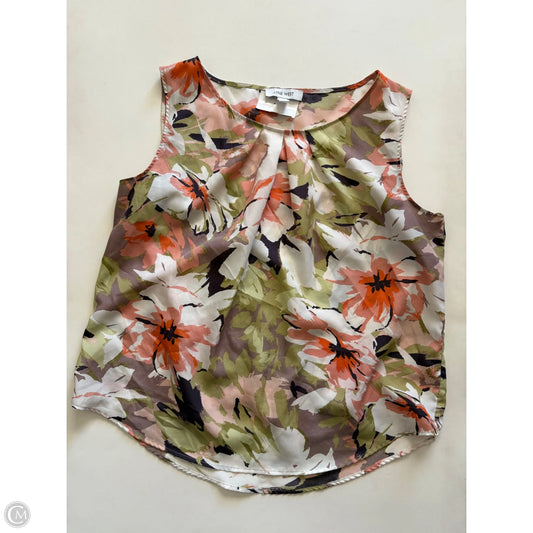 Blouse Sleeveless By Nine West In Floral Print, Size: L