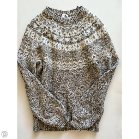 Sweater By Loft In Cream & Grey, Size: L