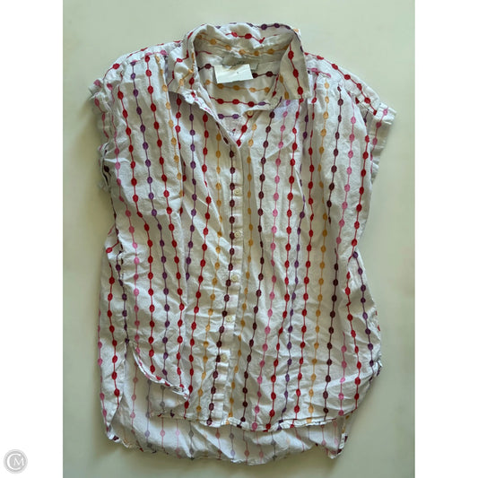 Top Short Sleeve By Loft In Multi-colored, Size: L