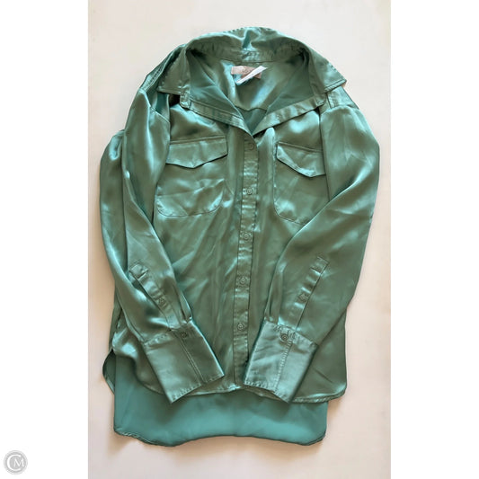 Blouse Long Sleeve By Loft In Green, Size: L