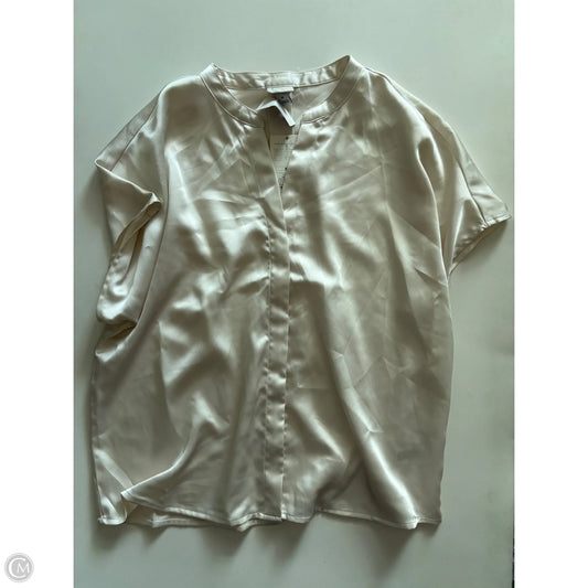 Blouse Short Sleeve By A New Day In Cream, Size: M