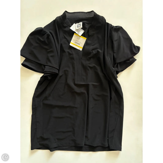 Blouse Short Sleeve By Anne Klein In Black, Size: M