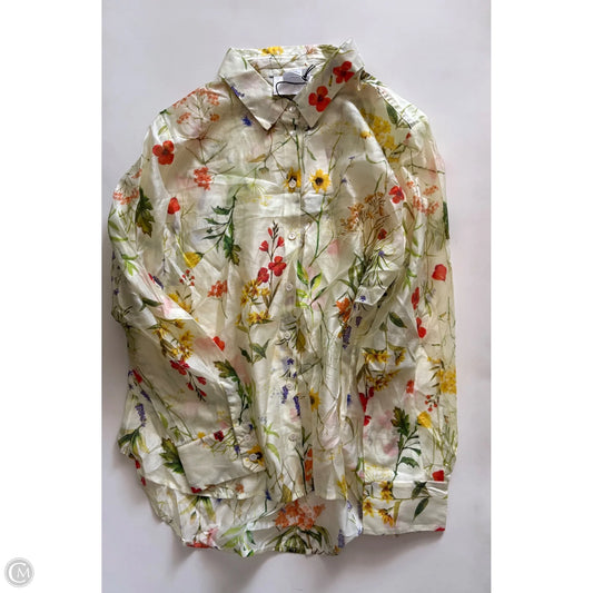 Top Long Sleeve By Bailey 44 In Floral Print, Size: L
