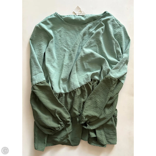 Top Long Sleeve By Chicsoul In Green, Size: 1x