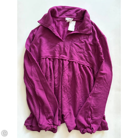 Top Long Sleeve By Chicsoul In Pink, Size: 1x