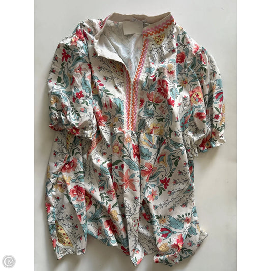 Blouse Short Sleeve By Cherry Betty In Floral Print, Size: 2x