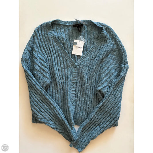 Sweater Cardigan By Forever 21 In Blue, Size: L
