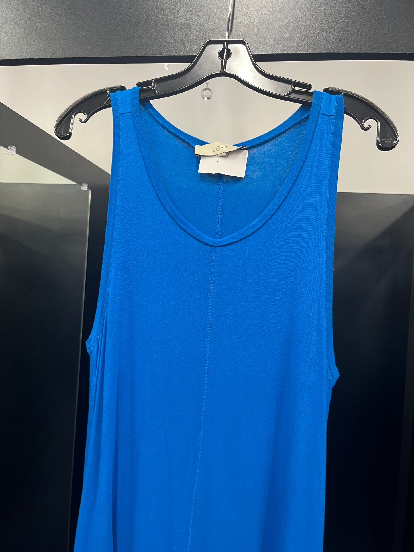 Blue Dress Casual Midi Loft, Size M