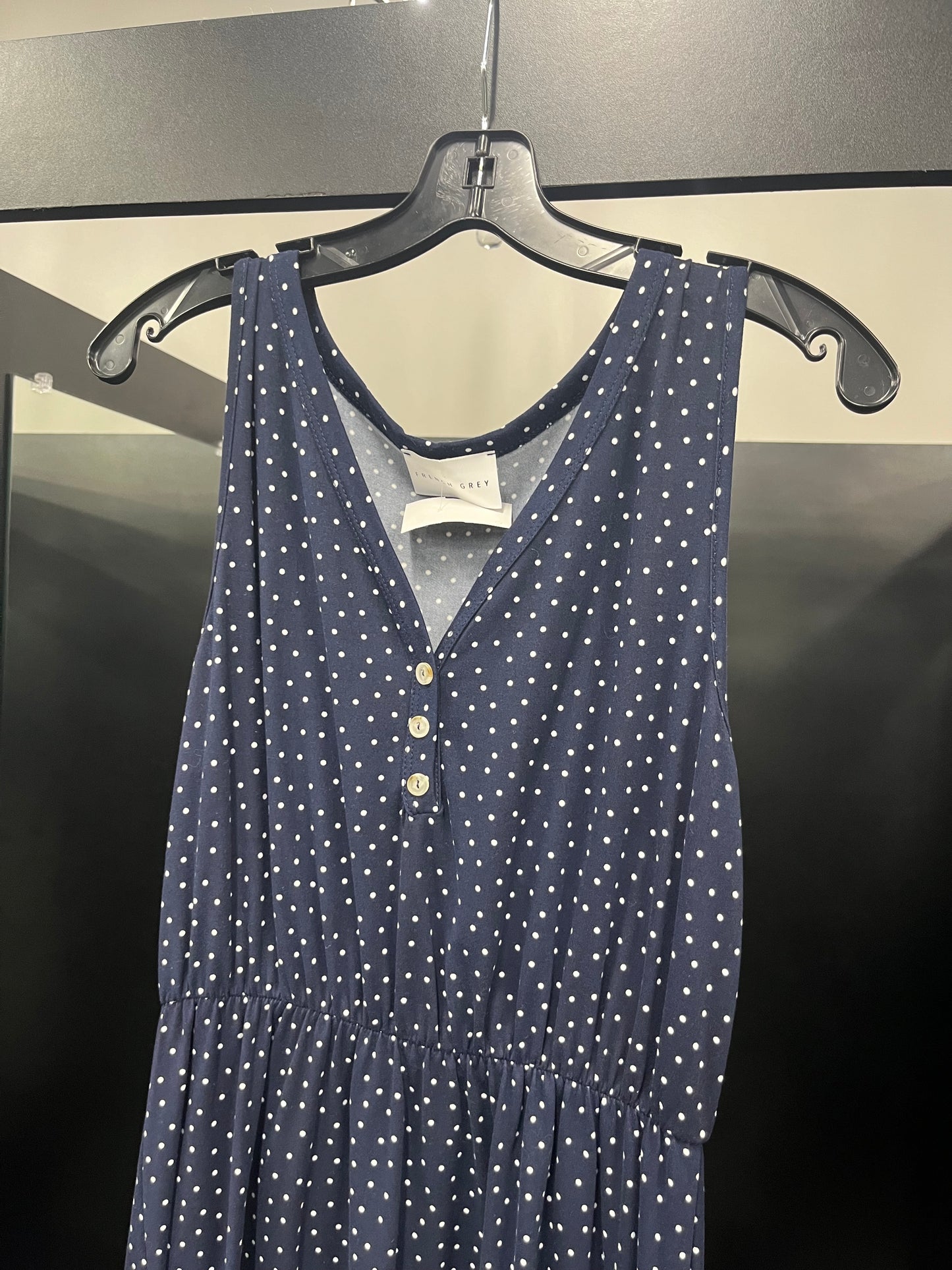 Polkadot Dress Casual Short French Grey, Size M