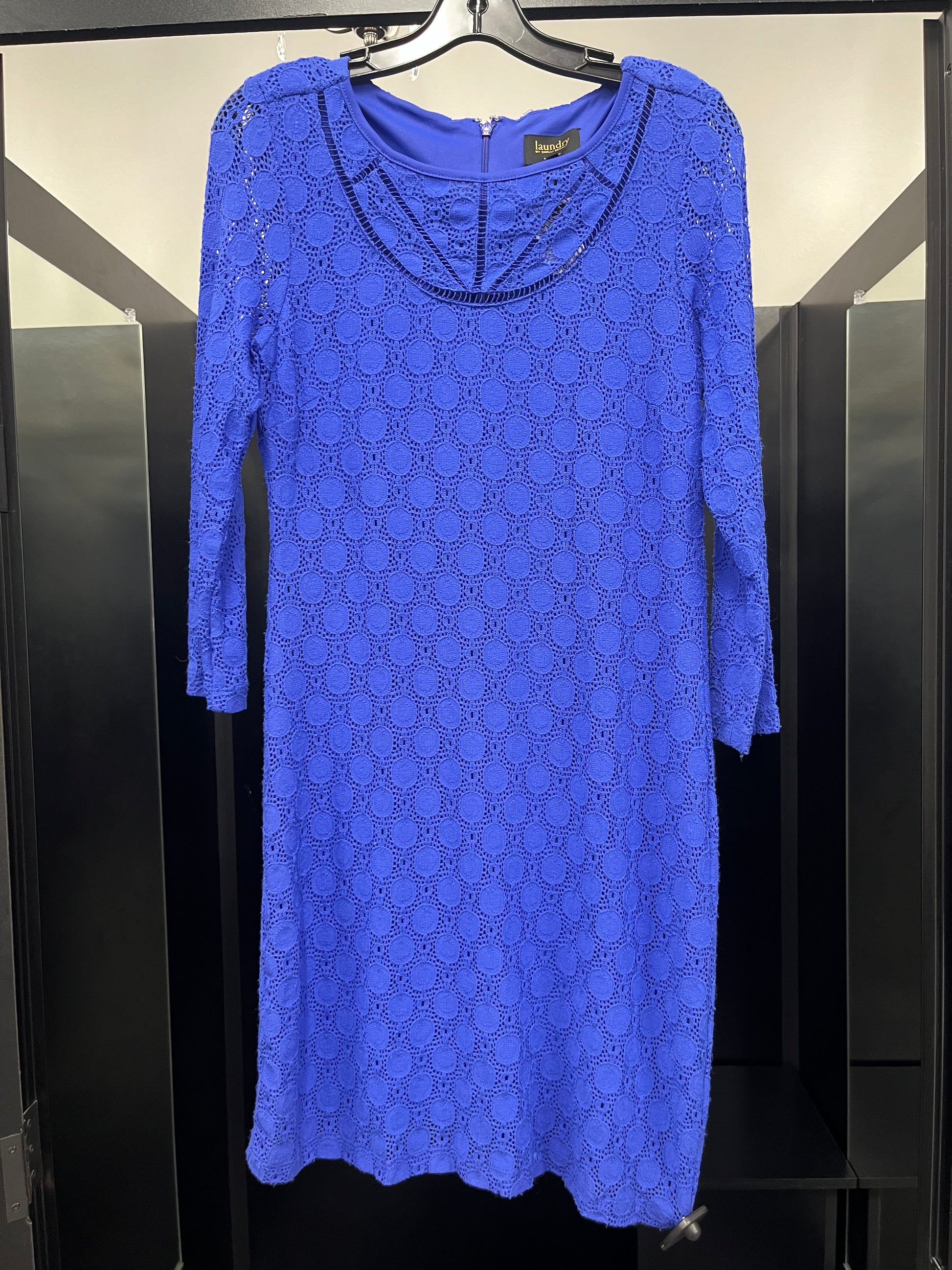 laundry blue lace dress Blue Layered Lace Mini Dress