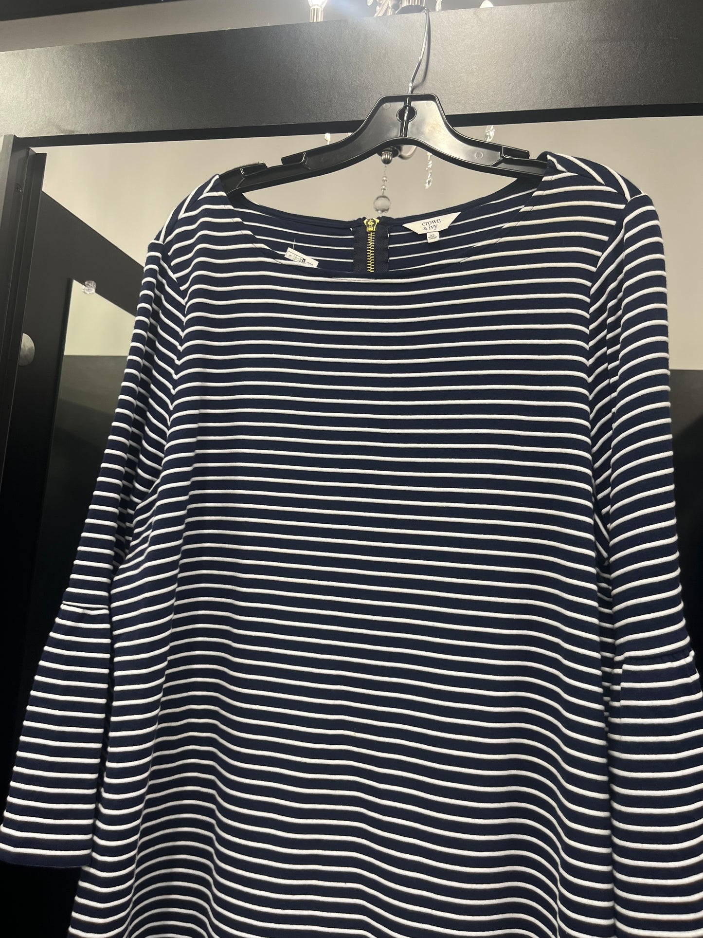 Striped Dress Casual Midi Crown And Ivy, Size Xl