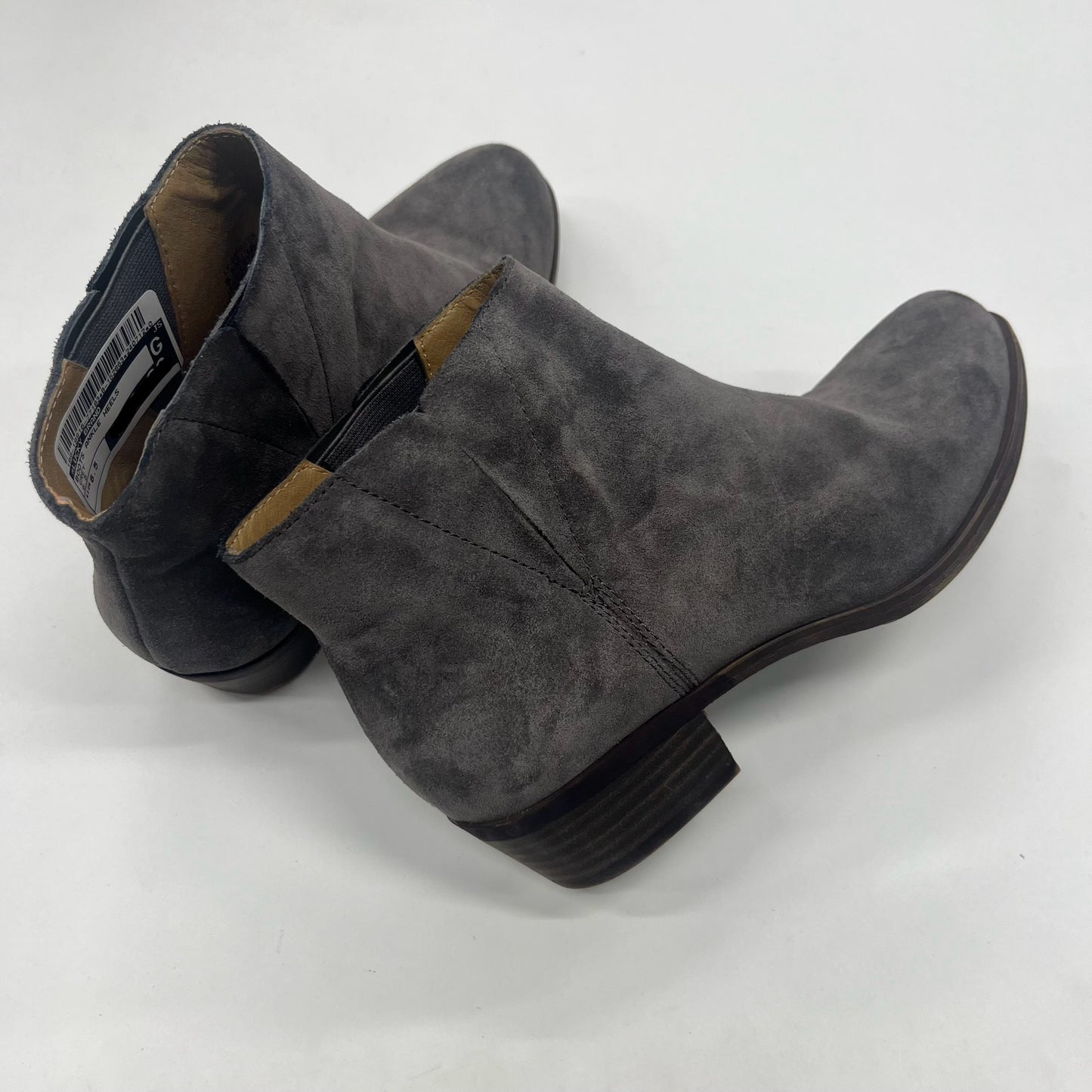 Grey Boots Ankle Heels Lucky Brand, Size 6.5