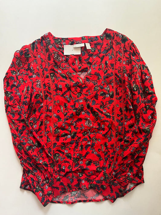 Floral Blouse Long Sleeve Hinge, Size S