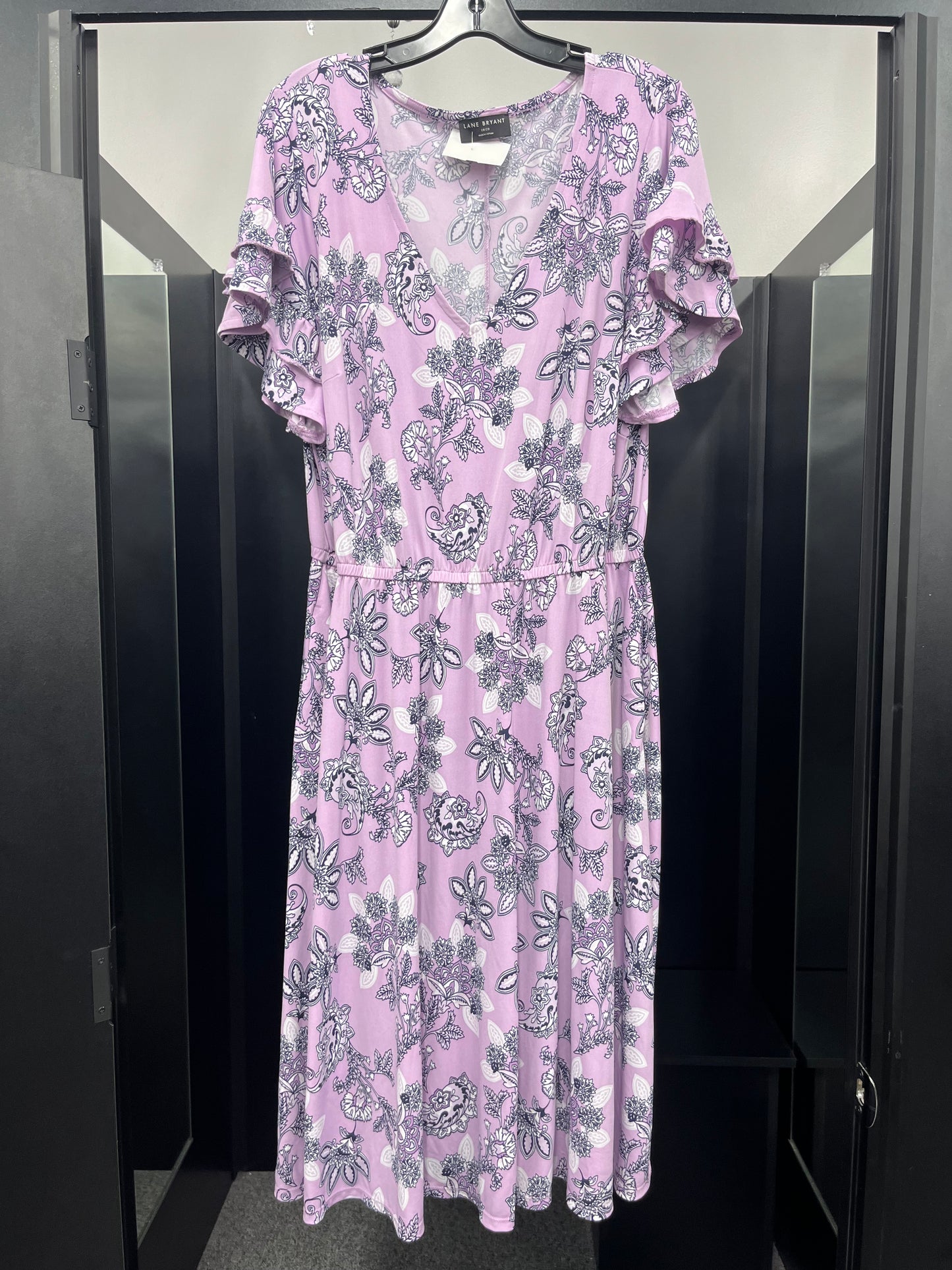 Purple Dress Casual Midi Lane Bryant, Size 18