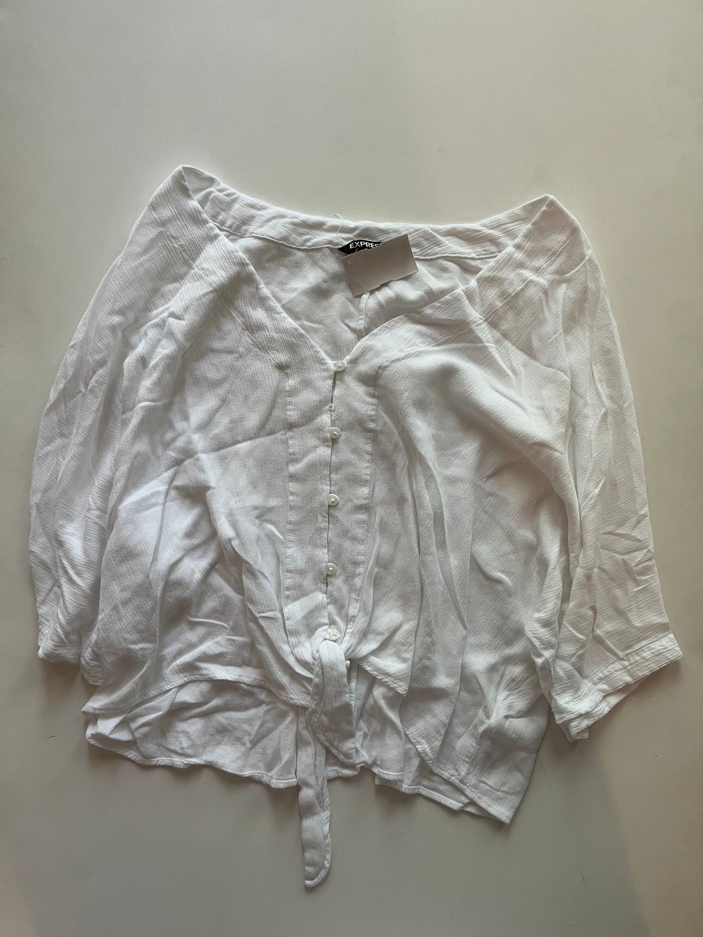 White Blouse Short Sleeve Express, Size M