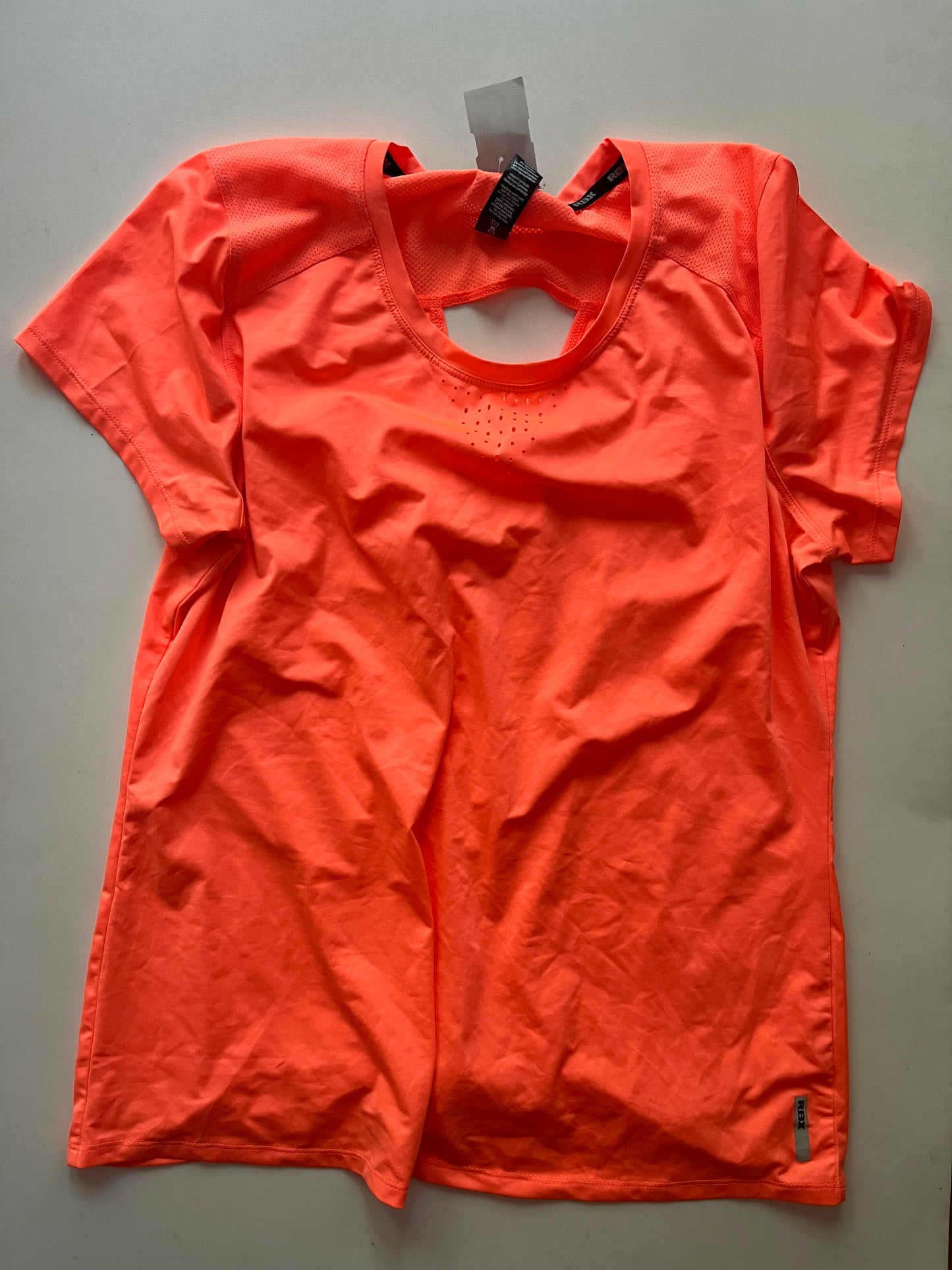 Athletic Top Short Sleeve By Rbx In Orange, Size: L