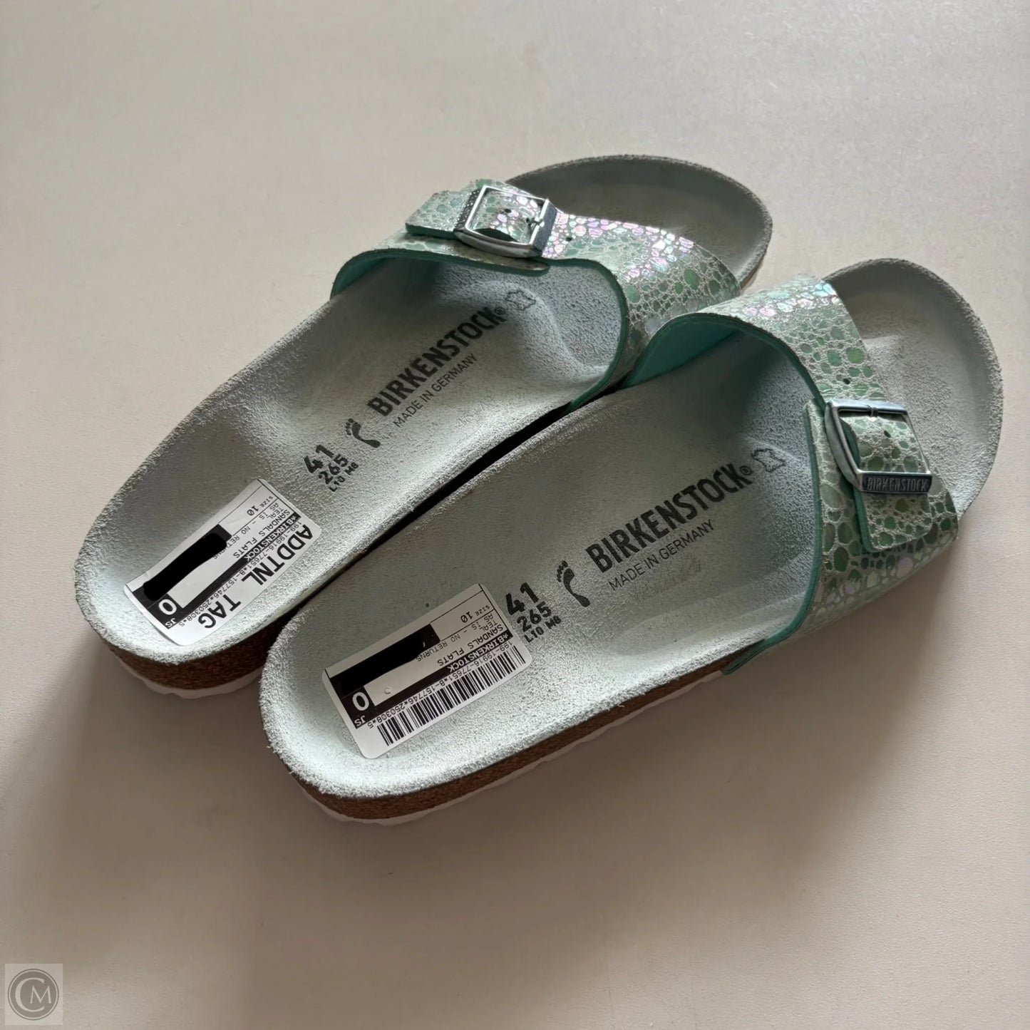 Sandals Flats By Birkenstock In Teal, Size: 10