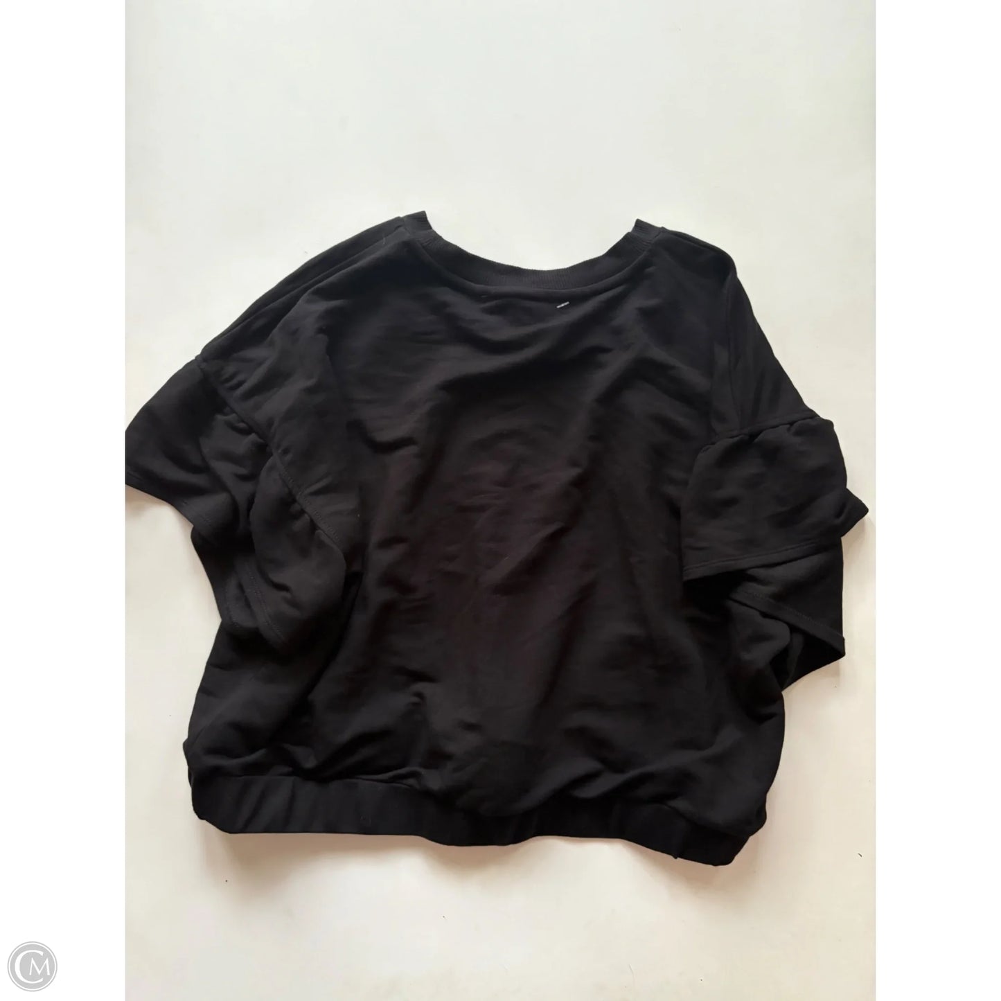Blouse Short Sleeve By Dkny In Black, Size: L