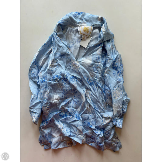 Blouse Short Sleeve By emily mccarthy In Blue, Size: Xs