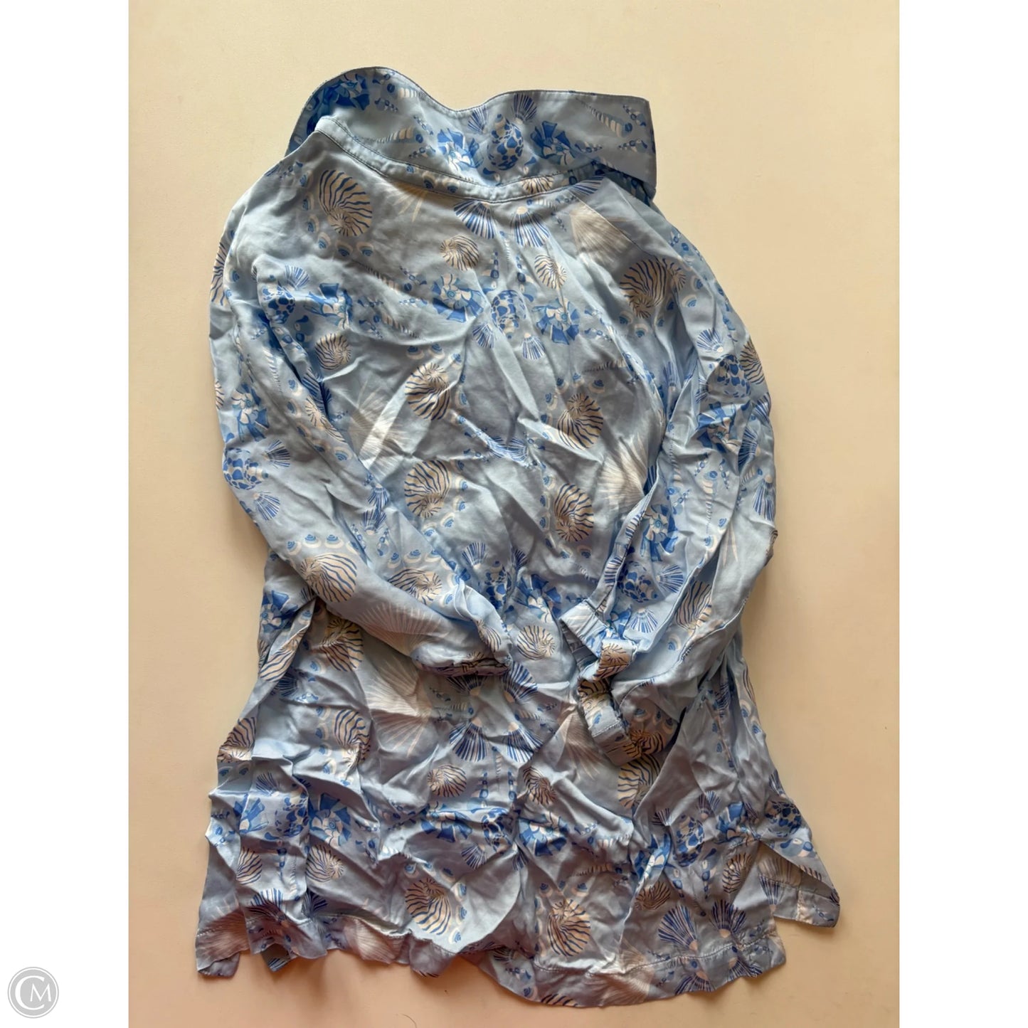Blouse Short Sleeve By emily mccarthy In Blue, Size: Xs