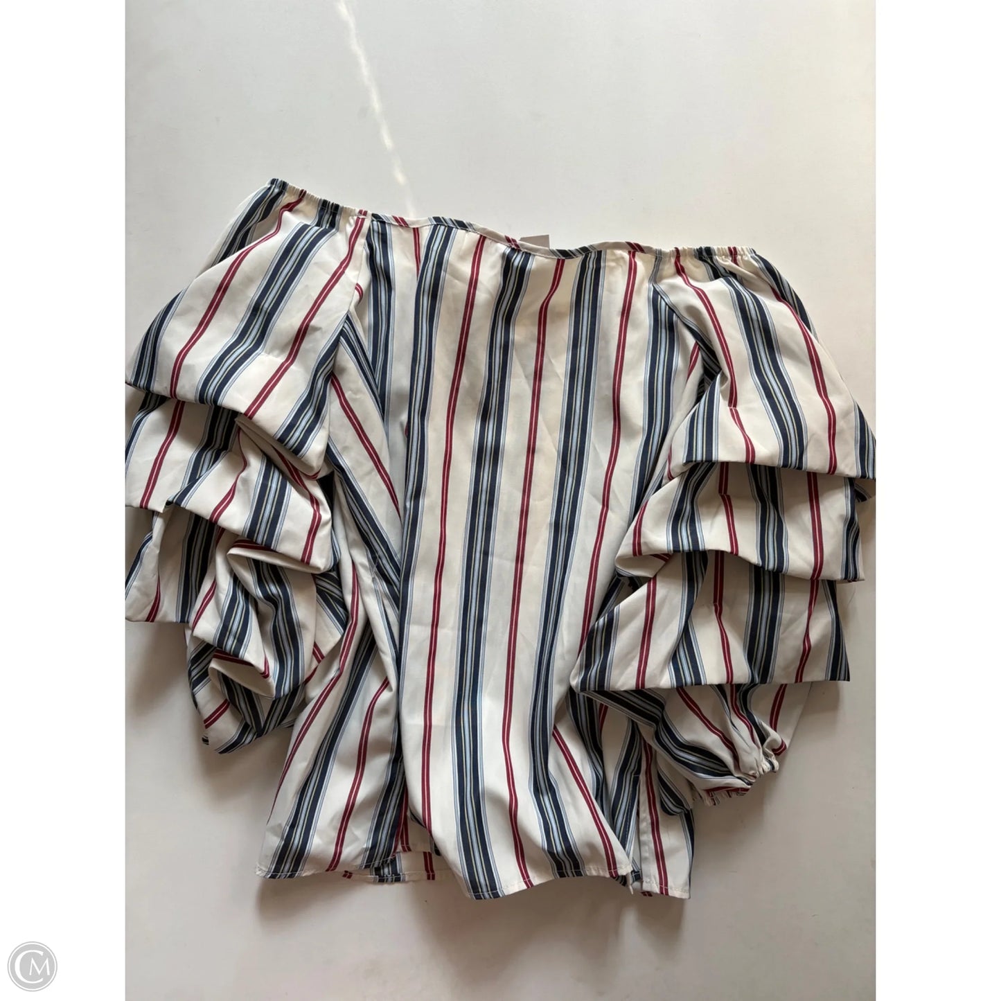 Blouse Long Sleeve By tempted In Striped Pattern, Size: L