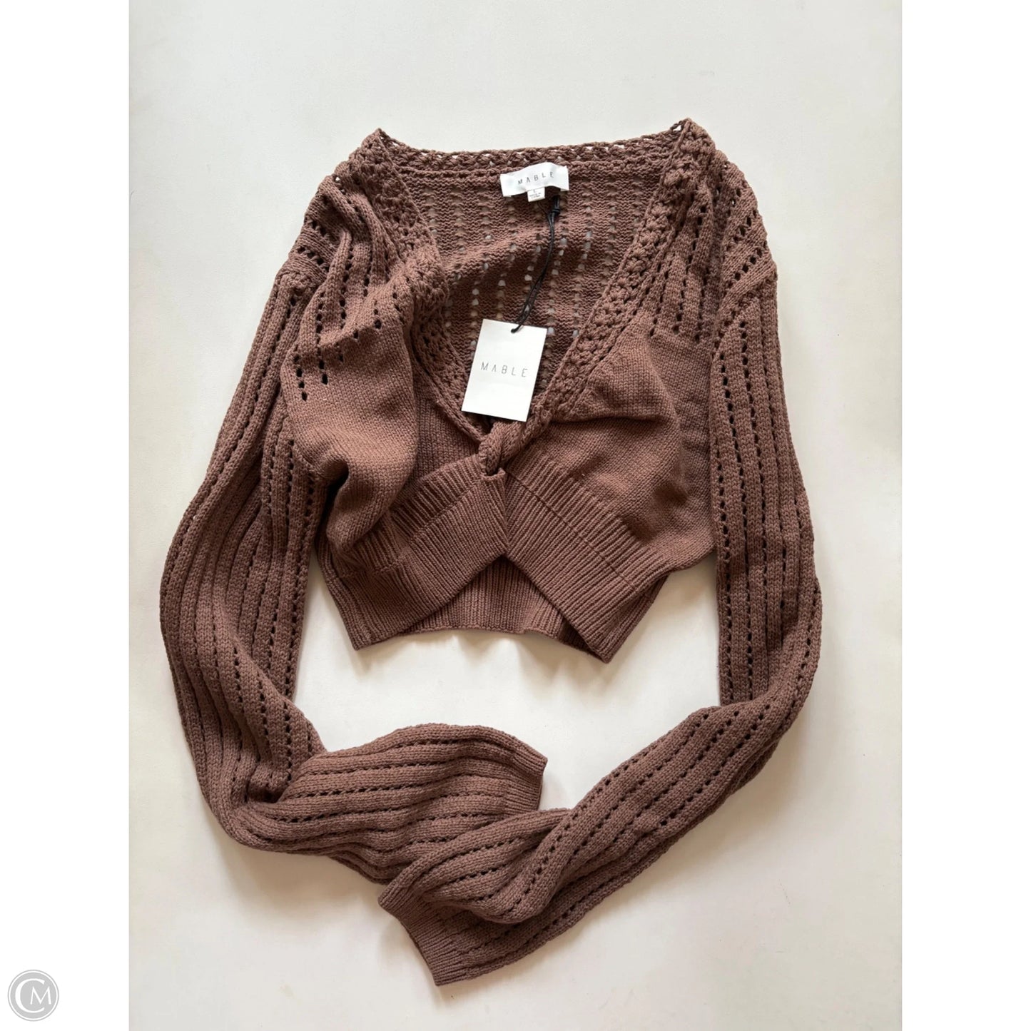 Blouse Long Sleeve By Mable In Brown, Size: L