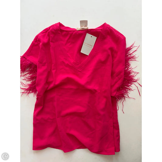 Blouse Short Sleeve By Ee Some In Pink, Size: L
