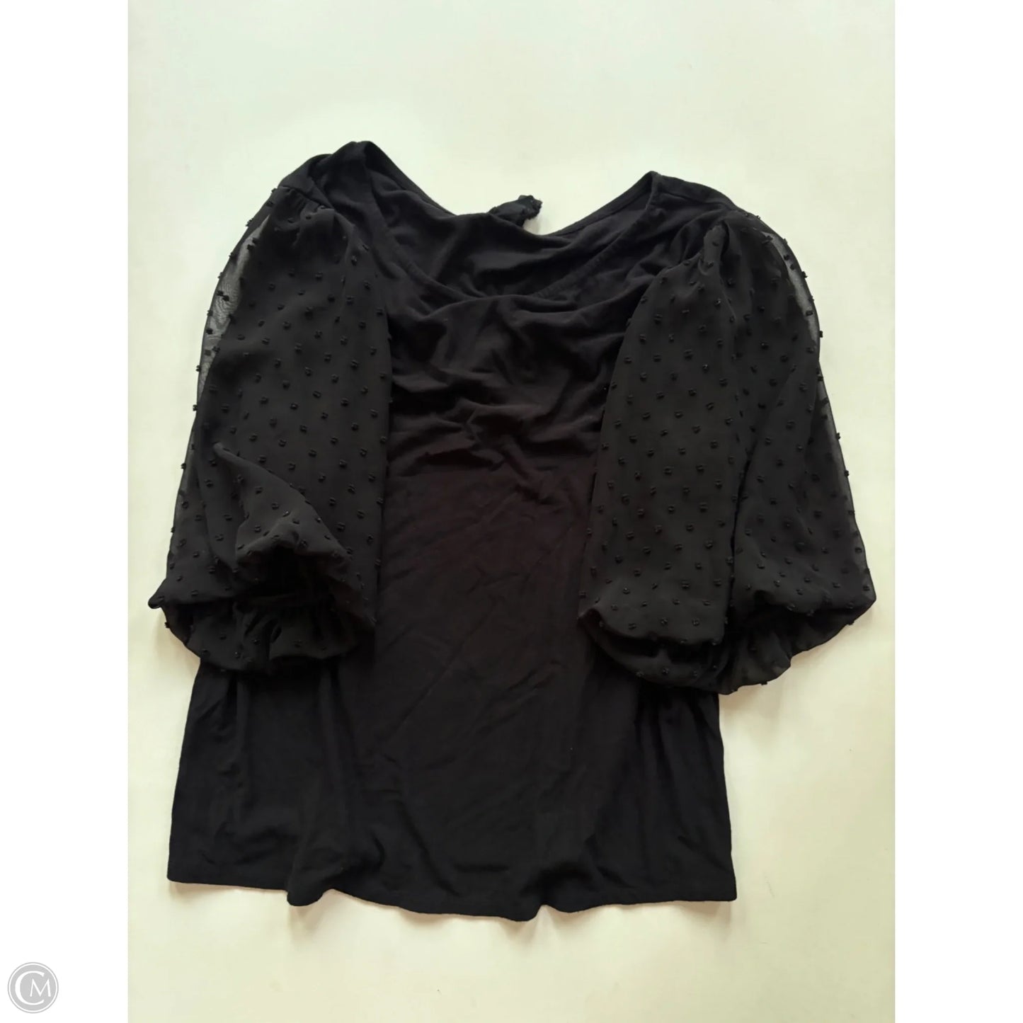 Blouse Short Sleeve By W5 In Black, Size: L