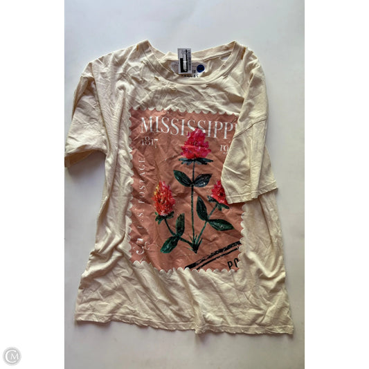 Top Short Sleeve By vintage canvas In Cream, Size: S