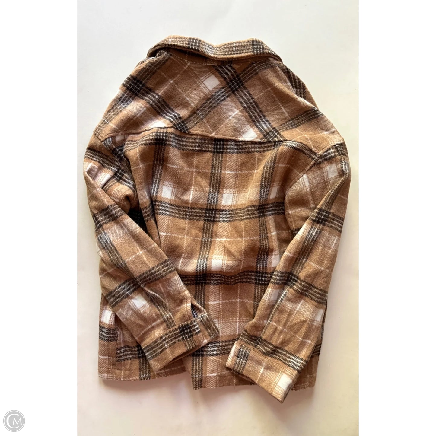Blouse Long Sleeve By Paper Crane In Plaid Pattern, Size: S