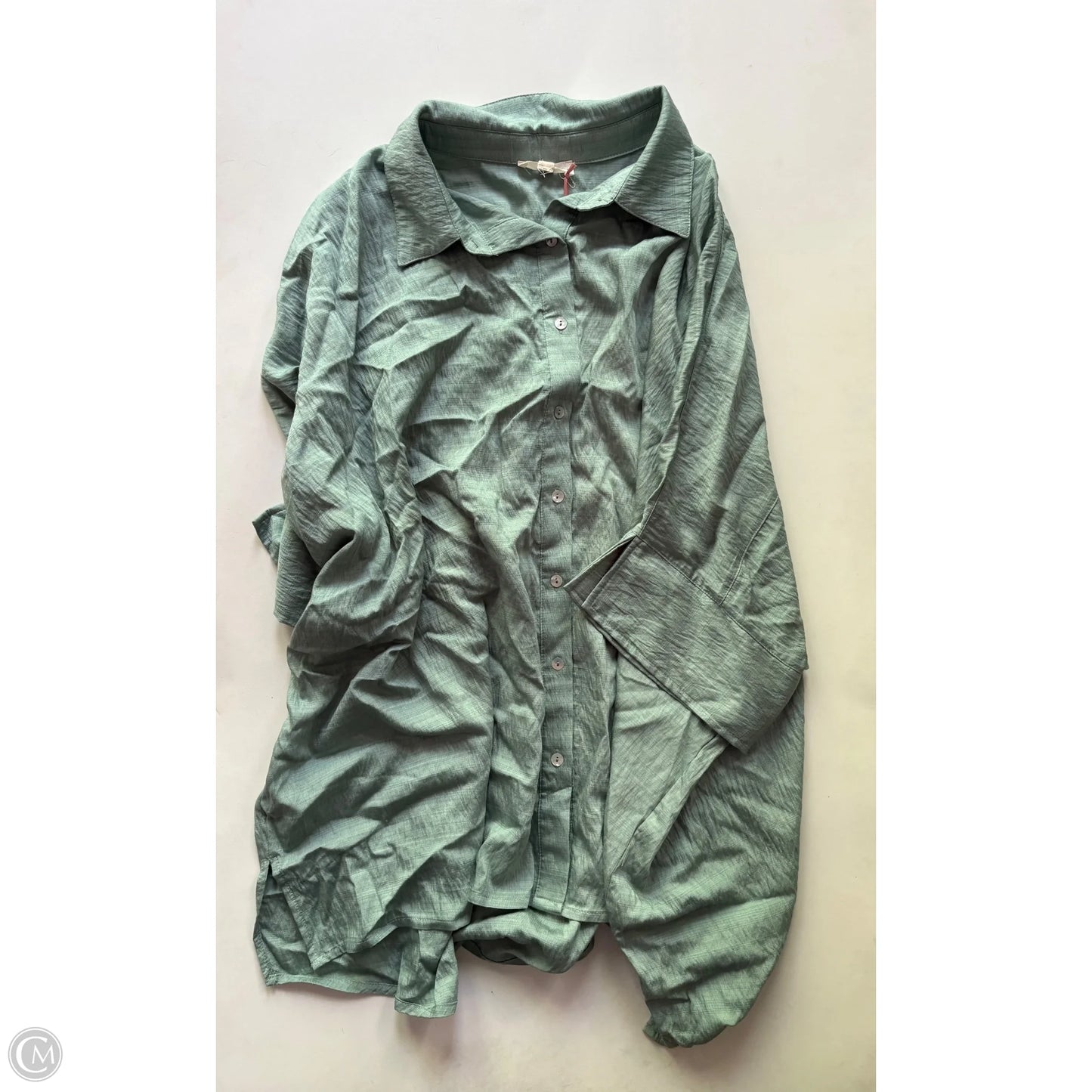 Blouse Short Sleeve By Entro In Green, Size: Xl