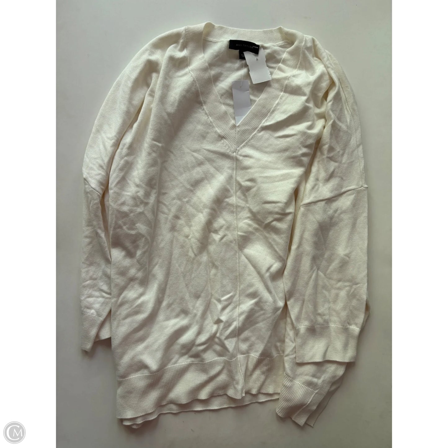 Sweater By Ann Taylor In Cream, Size: Xl