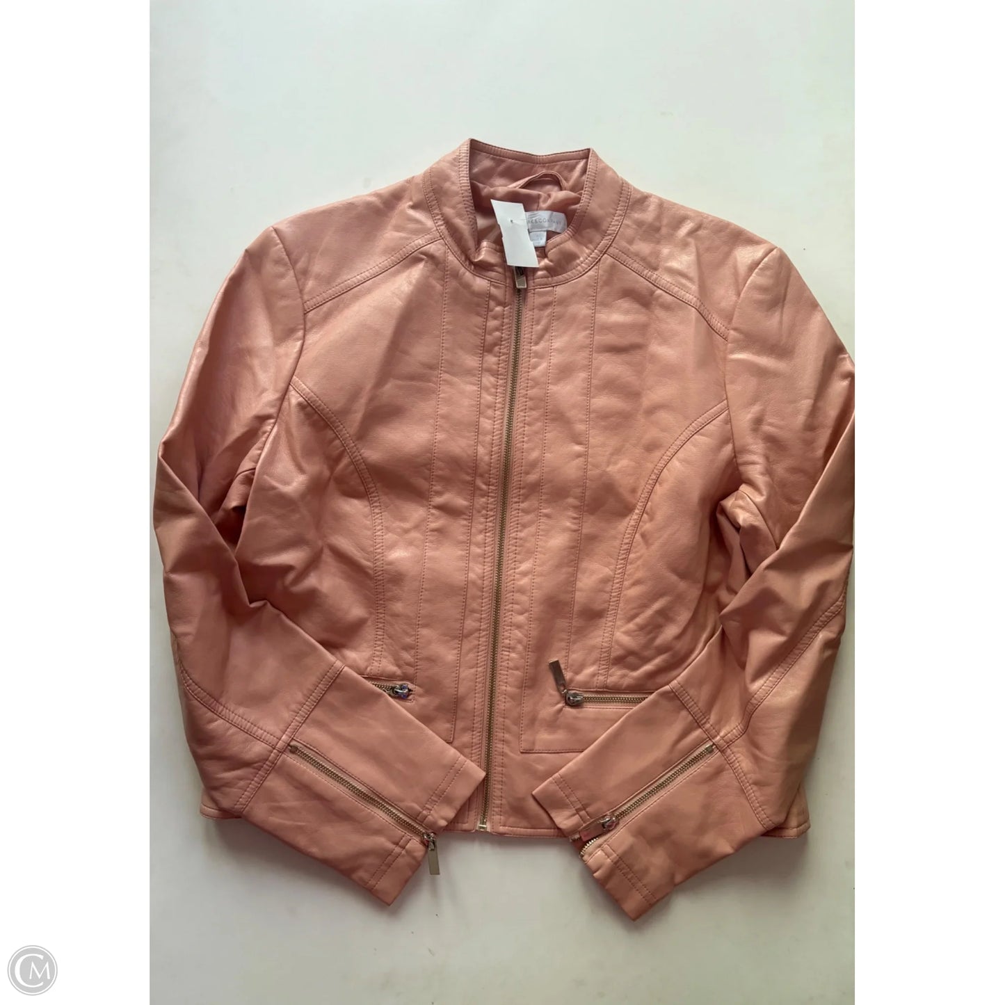 Jacket Moto Leather By New York And Co In Pink, Size: L