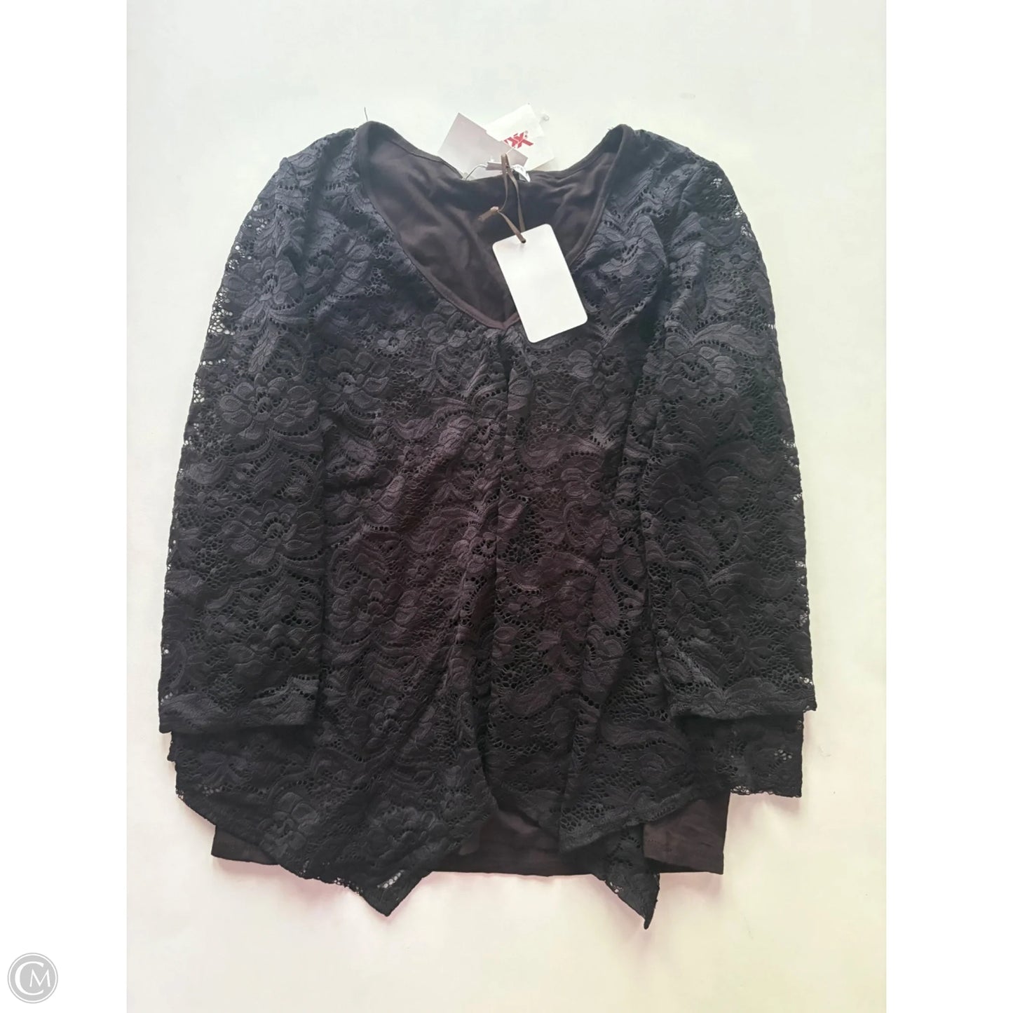 Blouse Long Sleeve By Green Envelope In Black, Size: S