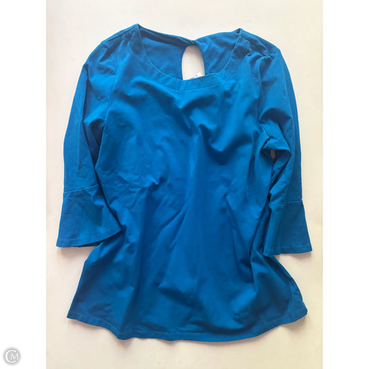 Blouse Long Sleeve By Kim Rogers In Blue, Size: M