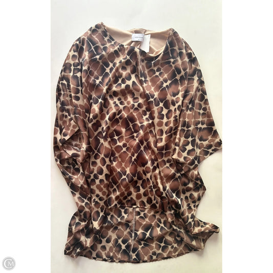 Blouse Short Sleeve By adrienne In Brown, Size: M