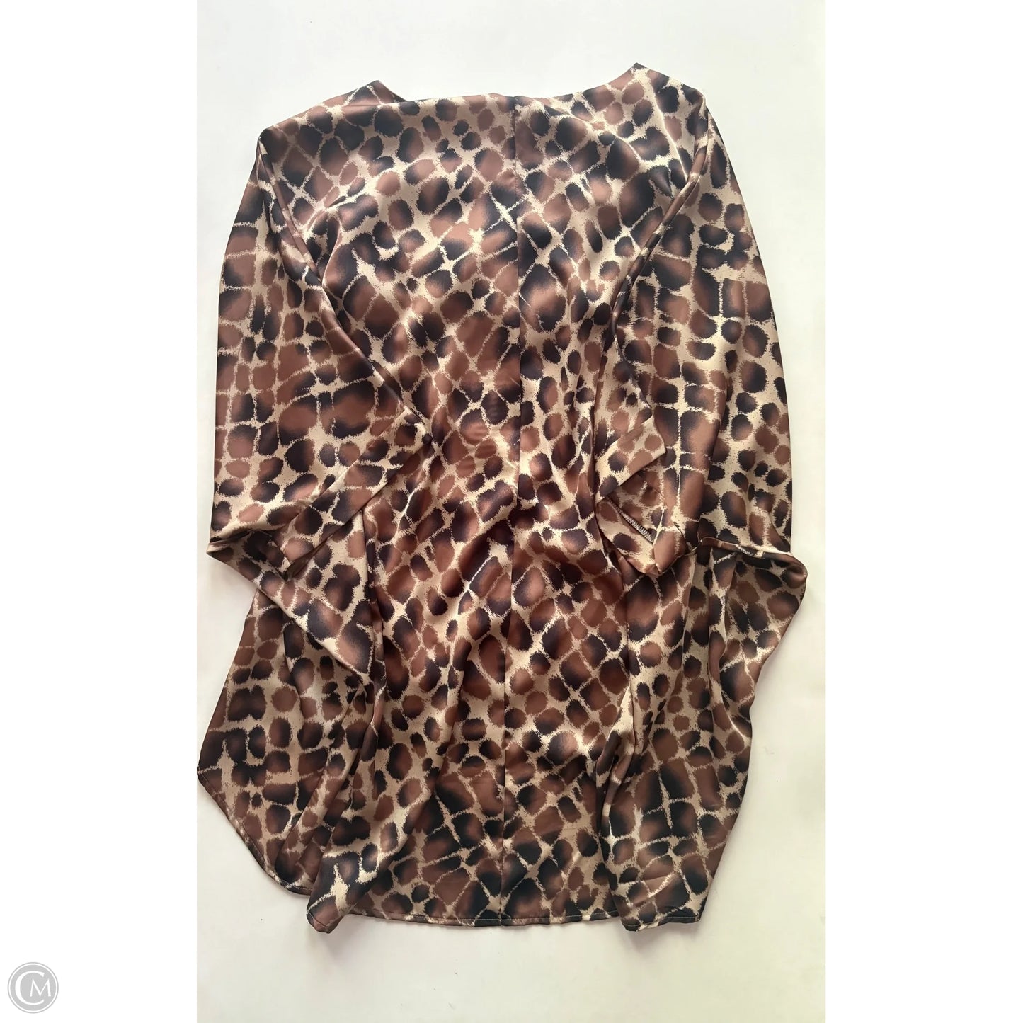 Blouse Short Sleeve By adrienne In Brown, Size: M