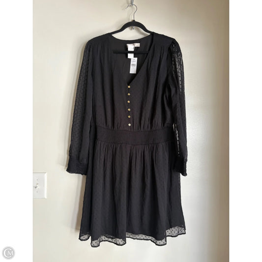 Dress Casual Midi By Loft In Black, Size: Xl