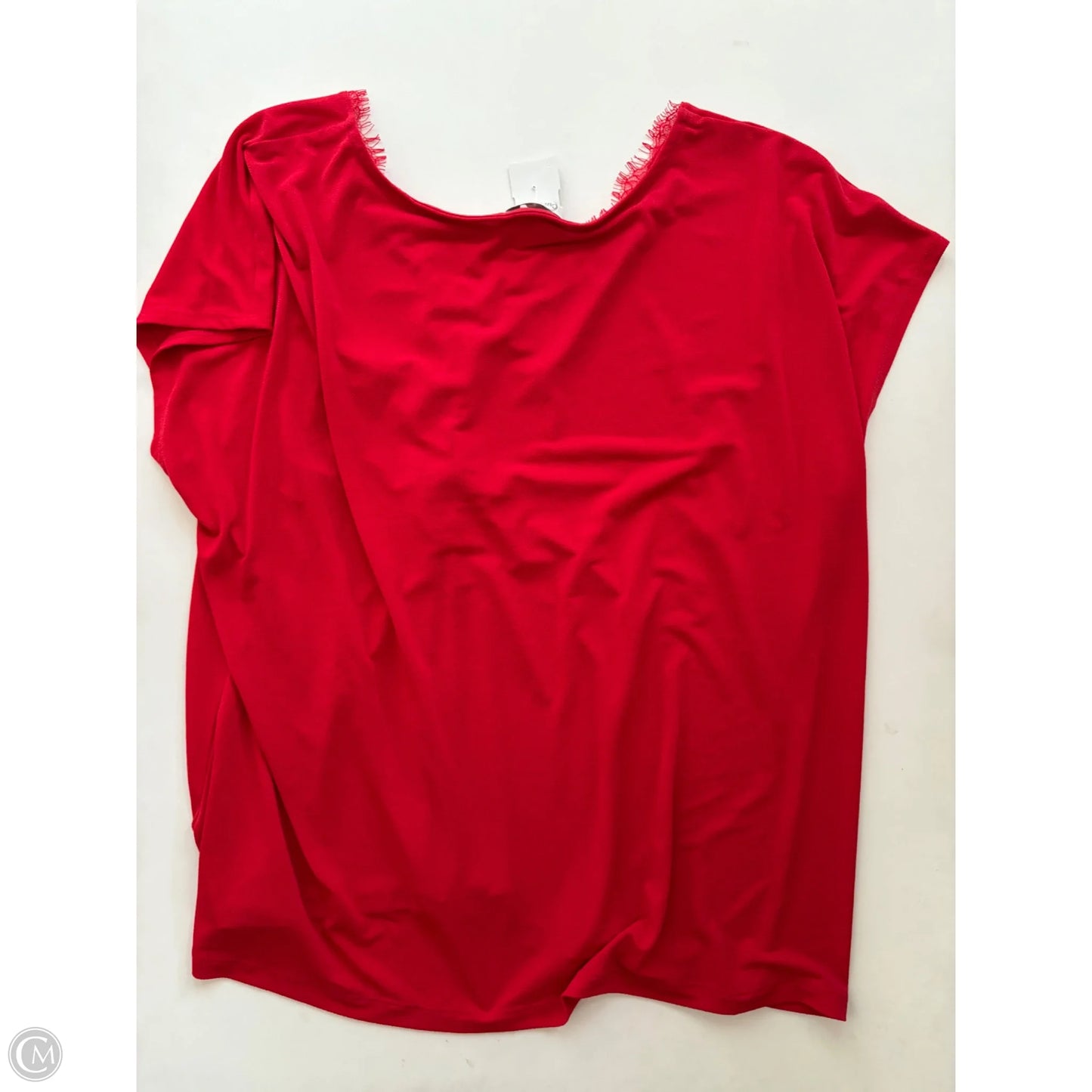 Blouse Short Sleeve By Cato In Red, Size: Xl