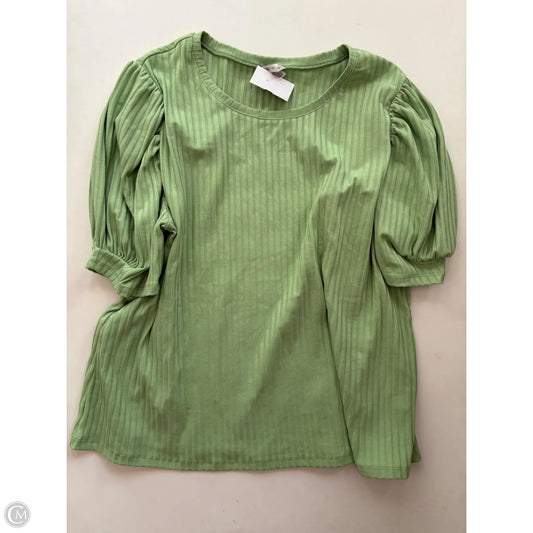 Blouse Short Sleeve By Cato In Green, Size: Xl
