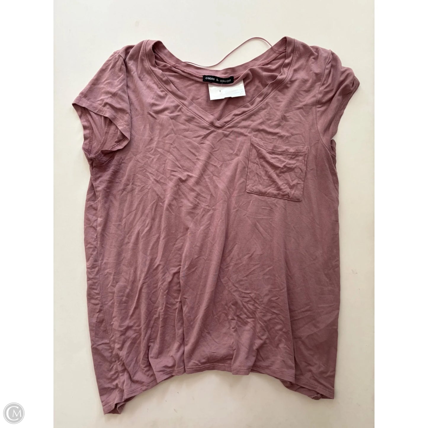 Top Short Sleeve By Cable And Gauge In Purple, Size: M