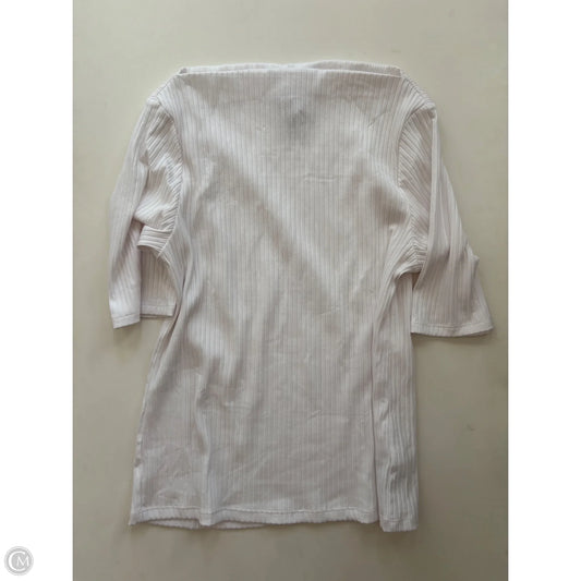 Blouse Short Sleeve By Old Navy In White, Size: L