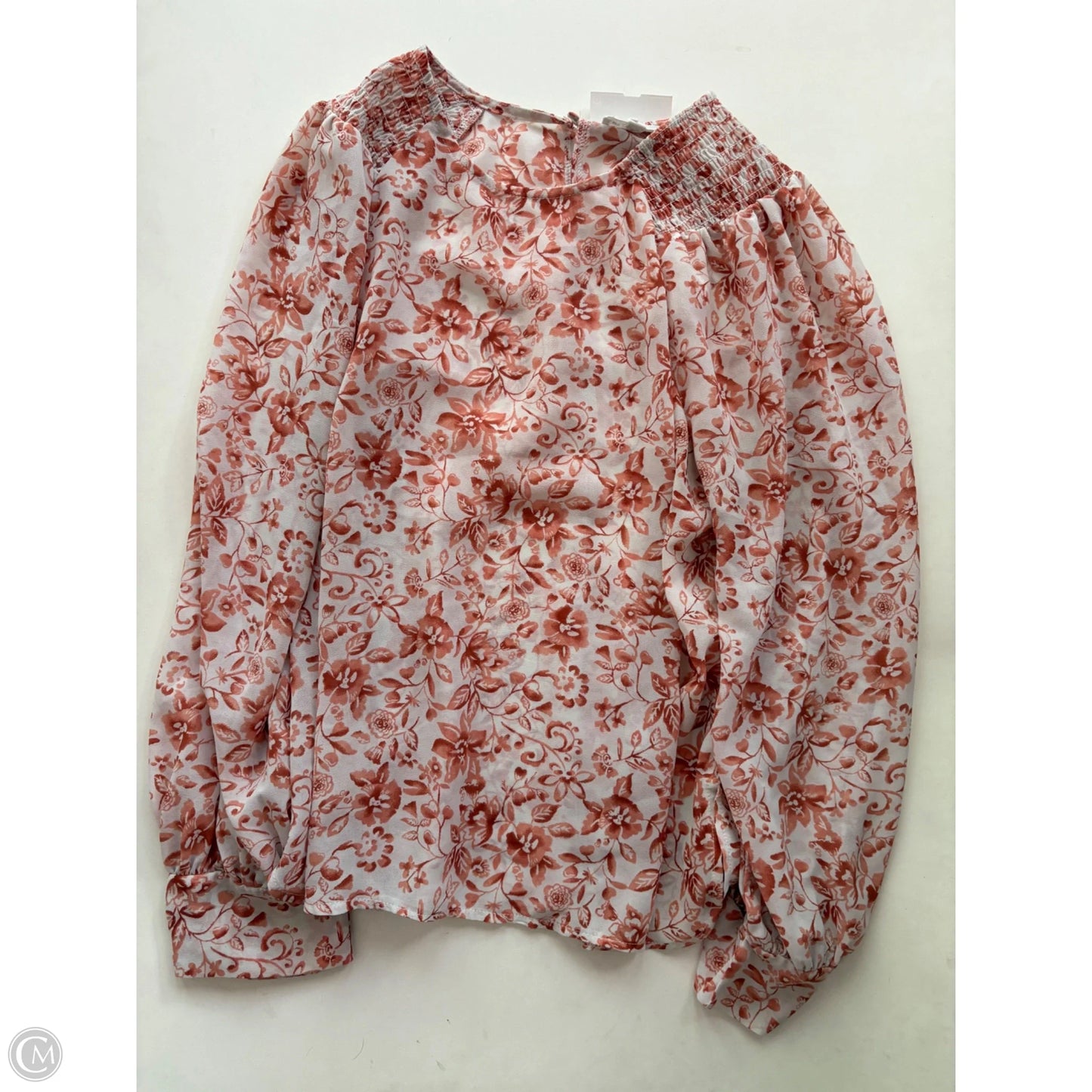 Blouse Long Sleeve By Blu Pepper In Floral Print, Size: M