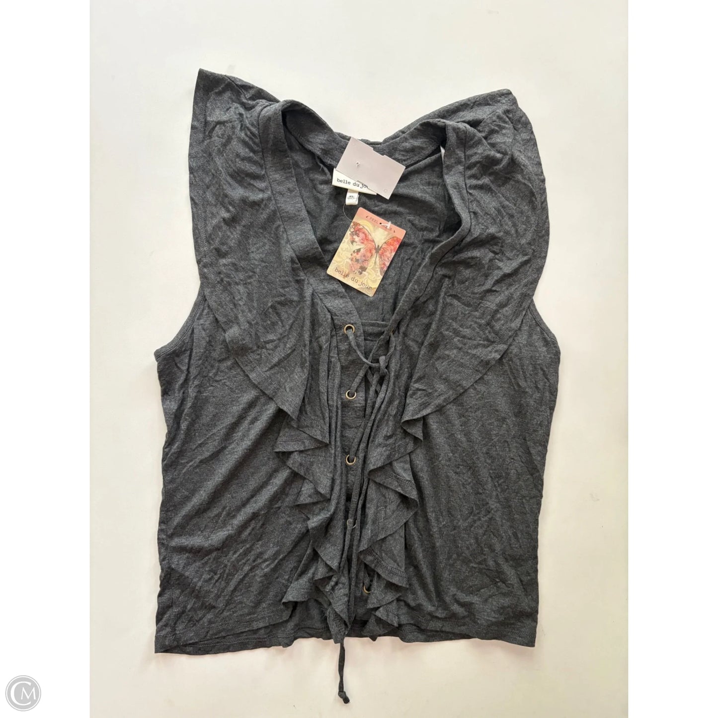 Blouse Sleeveless By belle du jour In Grey, Size: Xl