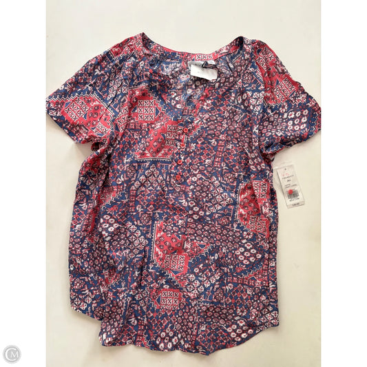Blouse Short Sleeve By Kim Rogers In Multi-colored, Size: Mp