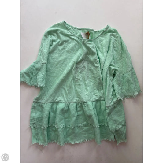 Blouse Short Sleeve By True Craft In Green, Size: L