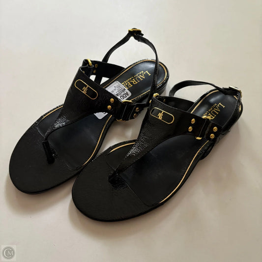 Sandals Flats By Lauren By Ralph Lauren In Black, Size: 8