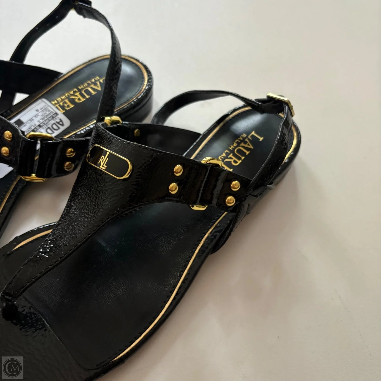 Sandals Flats By Lauren By Ralph Lauren In Black, Size: 8