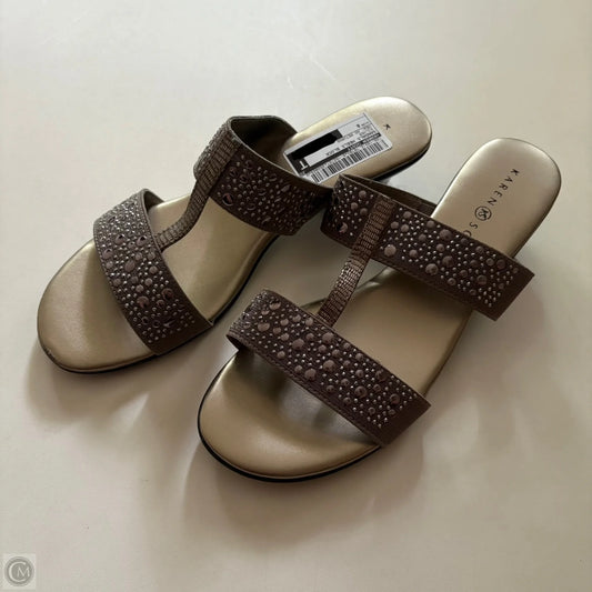 Sandals Heels Block By Karen Scott In Silver, Size: 8